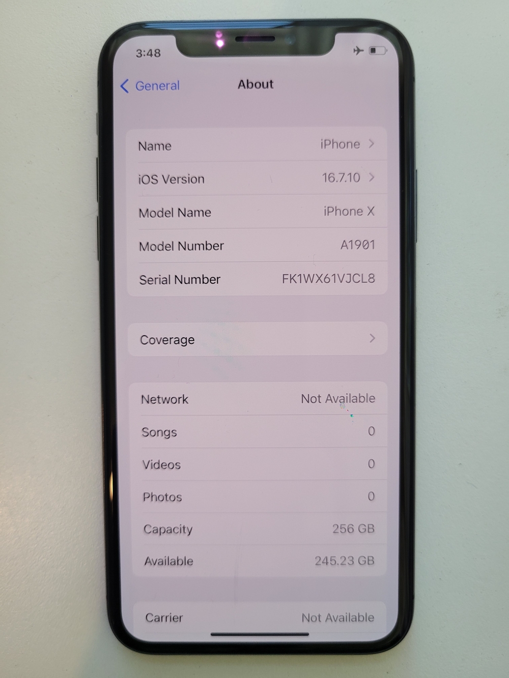 iPhone X Black 256gb Used **AJ**